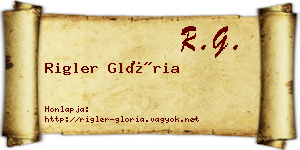 Rigler Glória névjegykártya